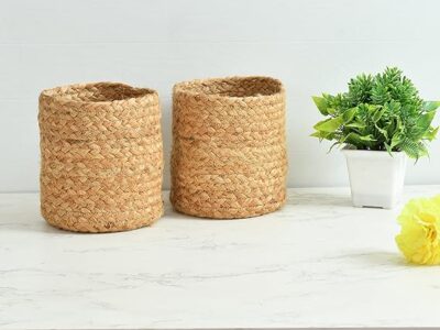 Braided Jute Round Basket