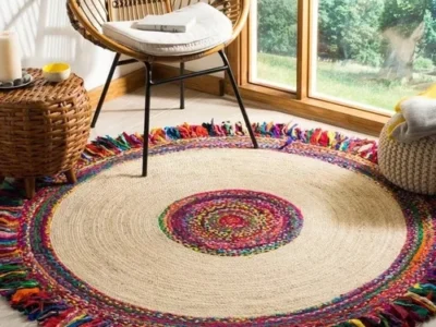 Multi Color Cotton Braided Rug