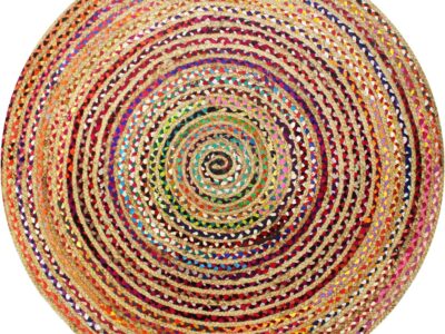 Natural Jute Cotton Chindi braided Rug